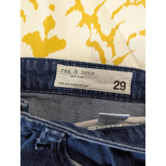 Rag & Bone Lori Mid-Rise Wide Legs Women's Jeans Pants Sz 29 - Picture 4 of 10